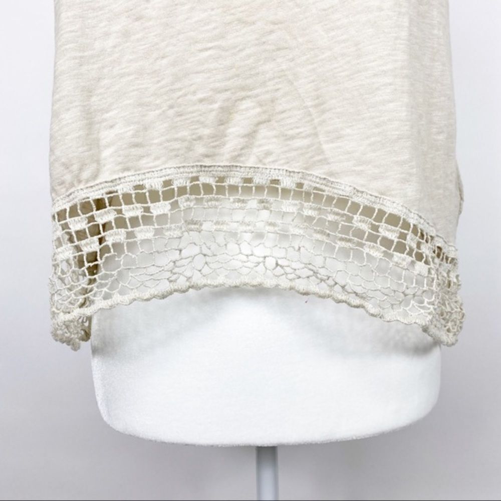 Urban Outfitters Ecote Sheer Back Crochet Tank Top Cream - Picture 3 of 5